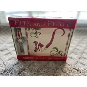 Fitz Floyd‎ Mingle, Jingle, Be Merry Santa Snack Tray w/ Spreader
